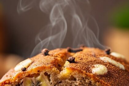 Slice Of Banana Bread With Spices