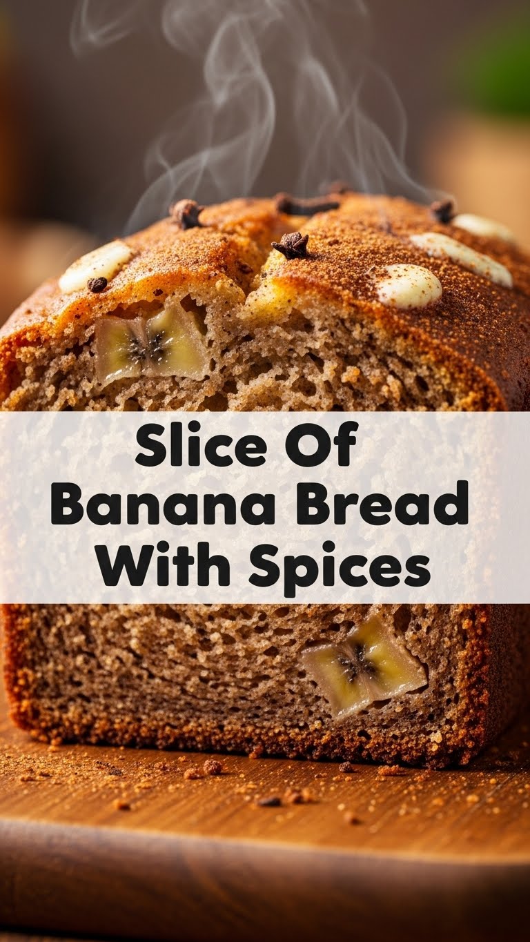 Slice Of Banana Bread With Spices