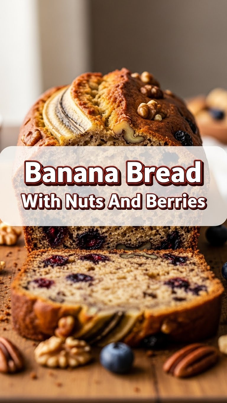 Banana Bread With Nuts And Berries