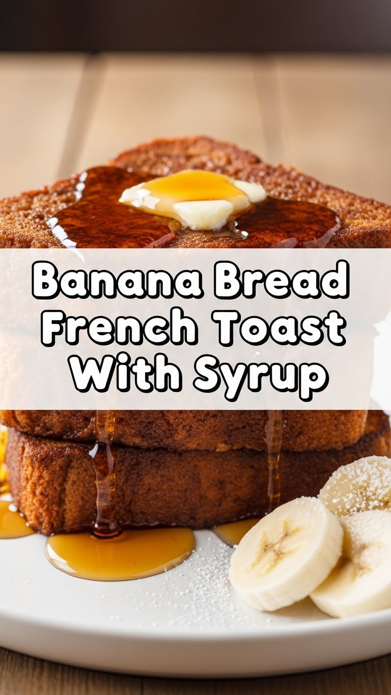 Banana Bread French Toast With Syrup