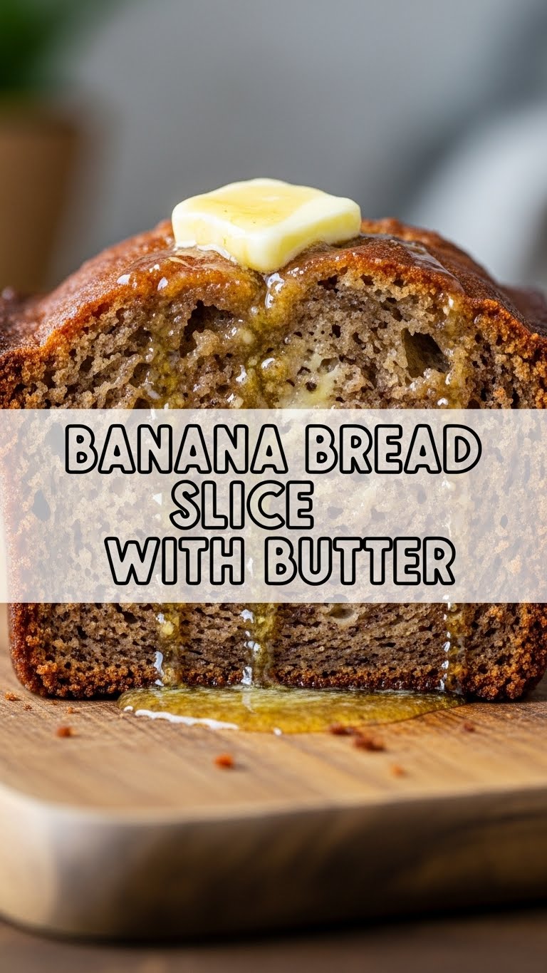 Banana Bread Slice With Butter