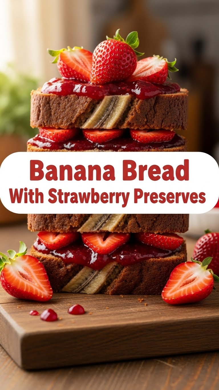 Banana Bread With Strawberry Preserves