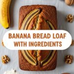 Banana Bread Loaf With Ingredients