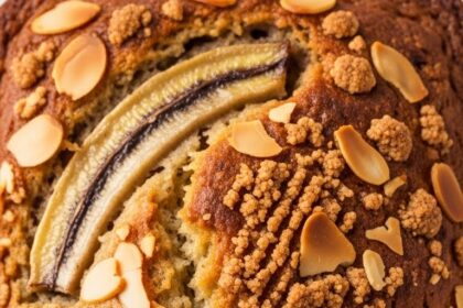 Banana Bread With Almonds And Brown Sugar