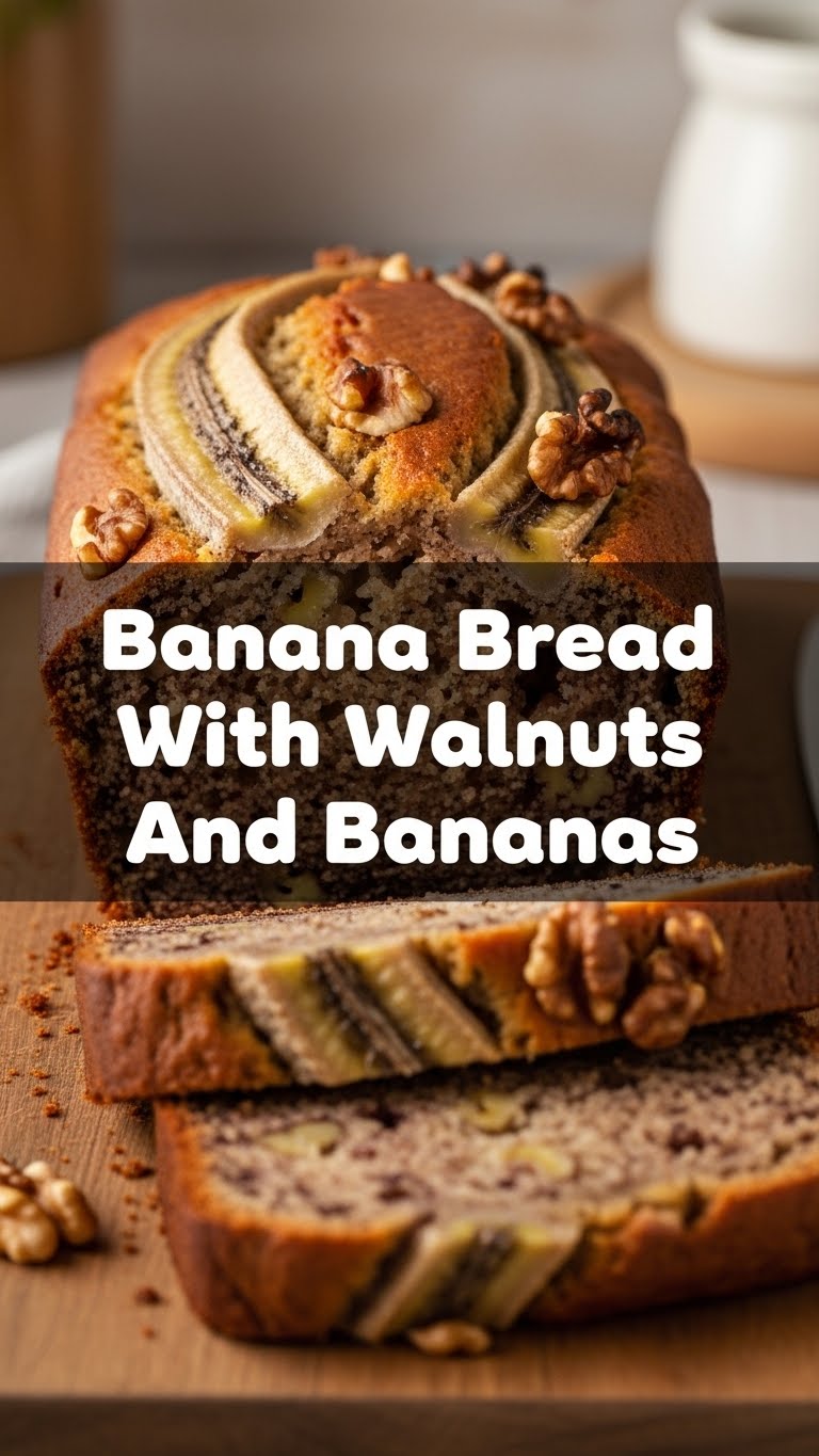 Banana Bread With Walnuts And Bananas