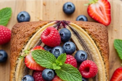 Banana Bread With Fresh Berries