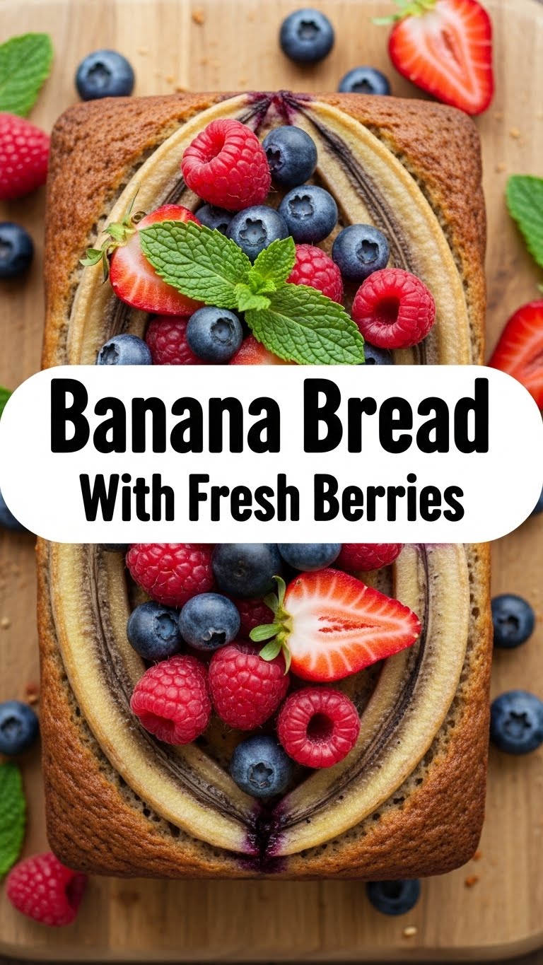 Banana Bread With Fresh Berries