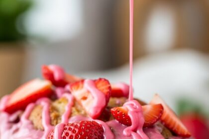 Banana Bread With Strawberry Icing