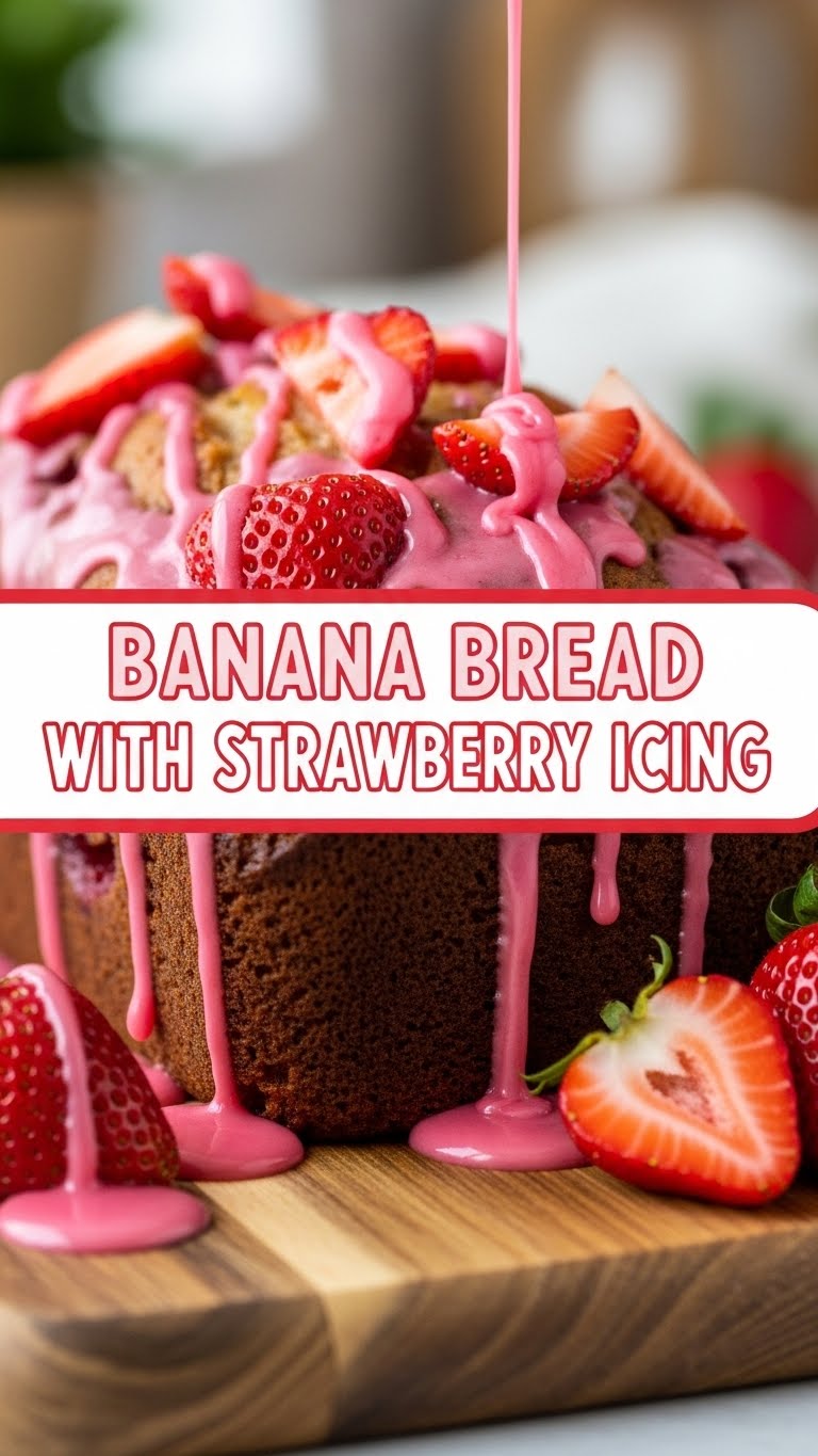 Banana Bread With Strawberry Icing