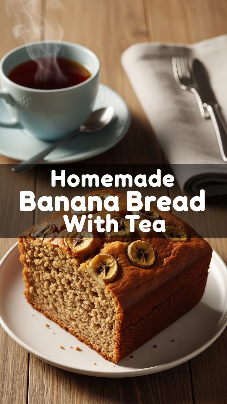 Homemade Banana Bread With Tea