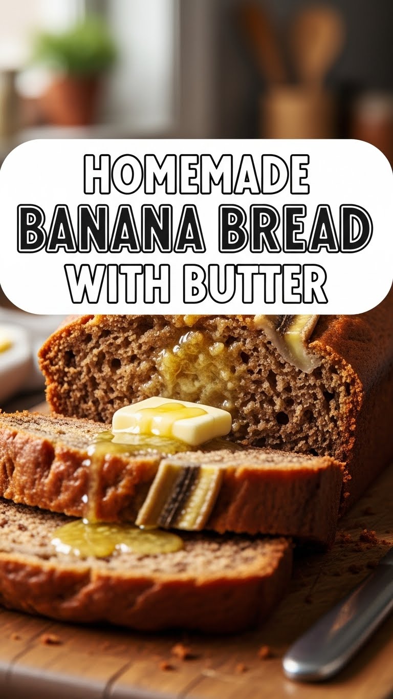 Homemade Banana Bread With Butter
