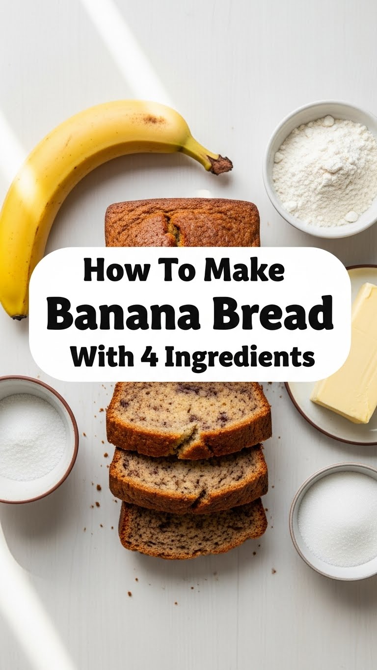 How To Make Banana Bread With 4 Ingredients