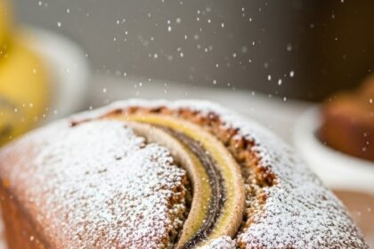 Homemade Banana Bread With Powdered Sugar