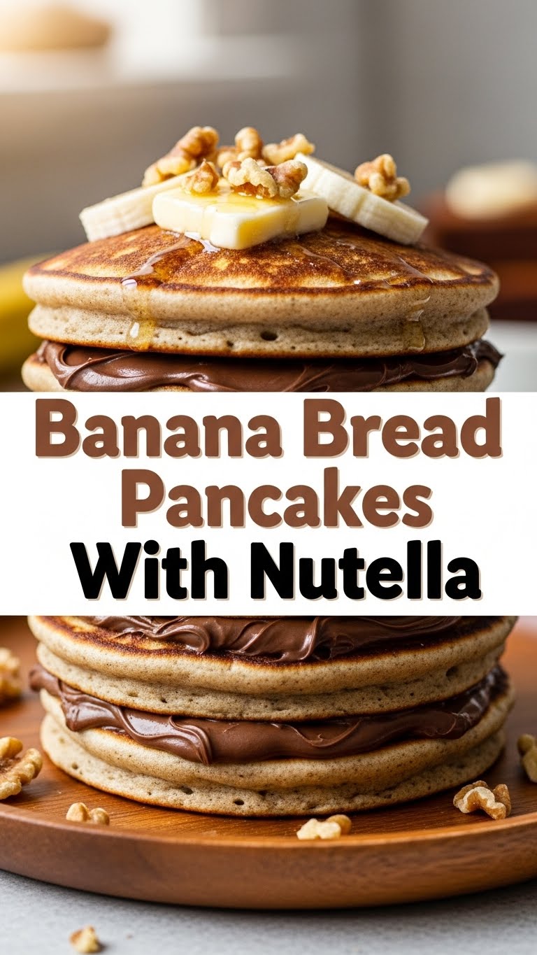 Banana Bread Pancakes With Nutella