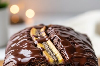 Chocolate Banana Bread With Dark Chocolate Glaze