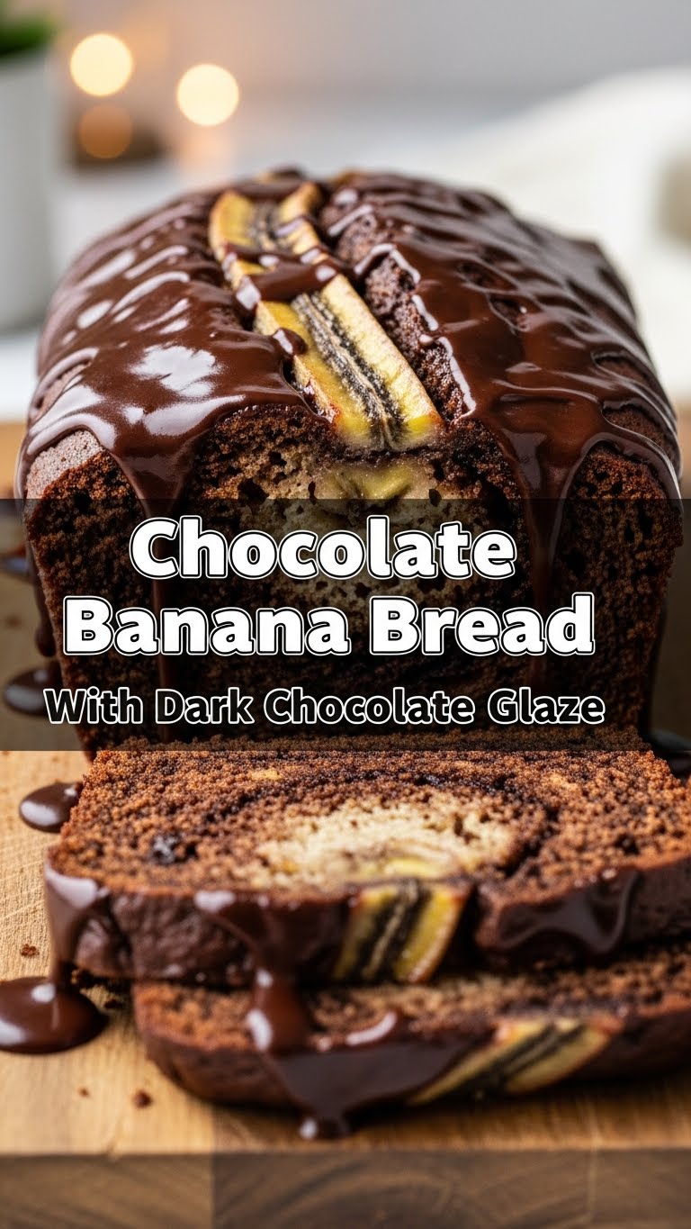Chocolate Banana Bread With Dark Chocolate Glaze