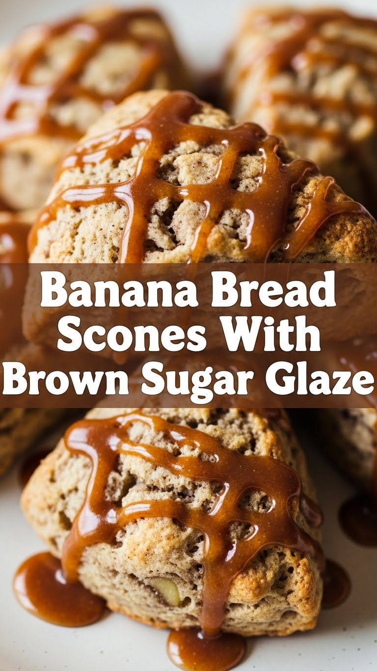 Banana Bread Scones With Brown Sugar Glaze