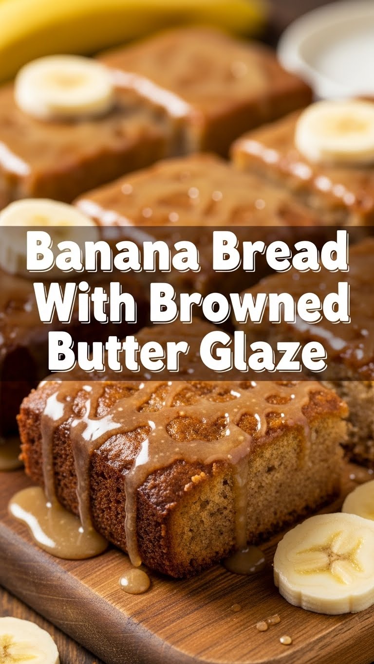 Banana Bread Bars With Browned Butter Glaze