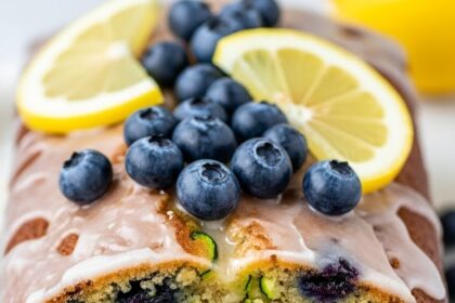 Blueberry Zucchini Bread With Lemon Glaze