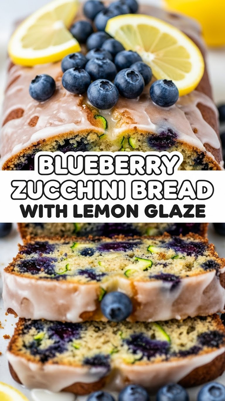 Blueberry Zucchini Bread With Lemon Glaze