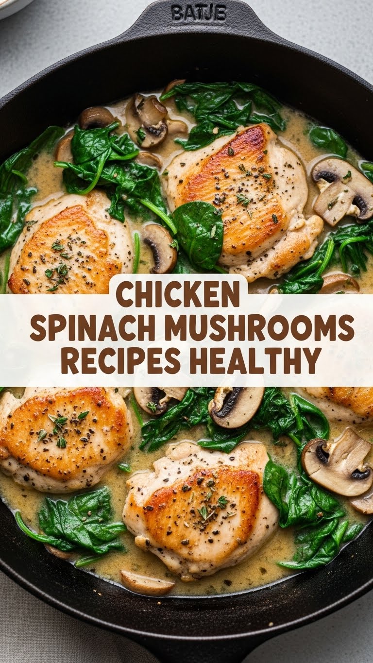 Chicken Spinach Mushrooms Recipes Healthy