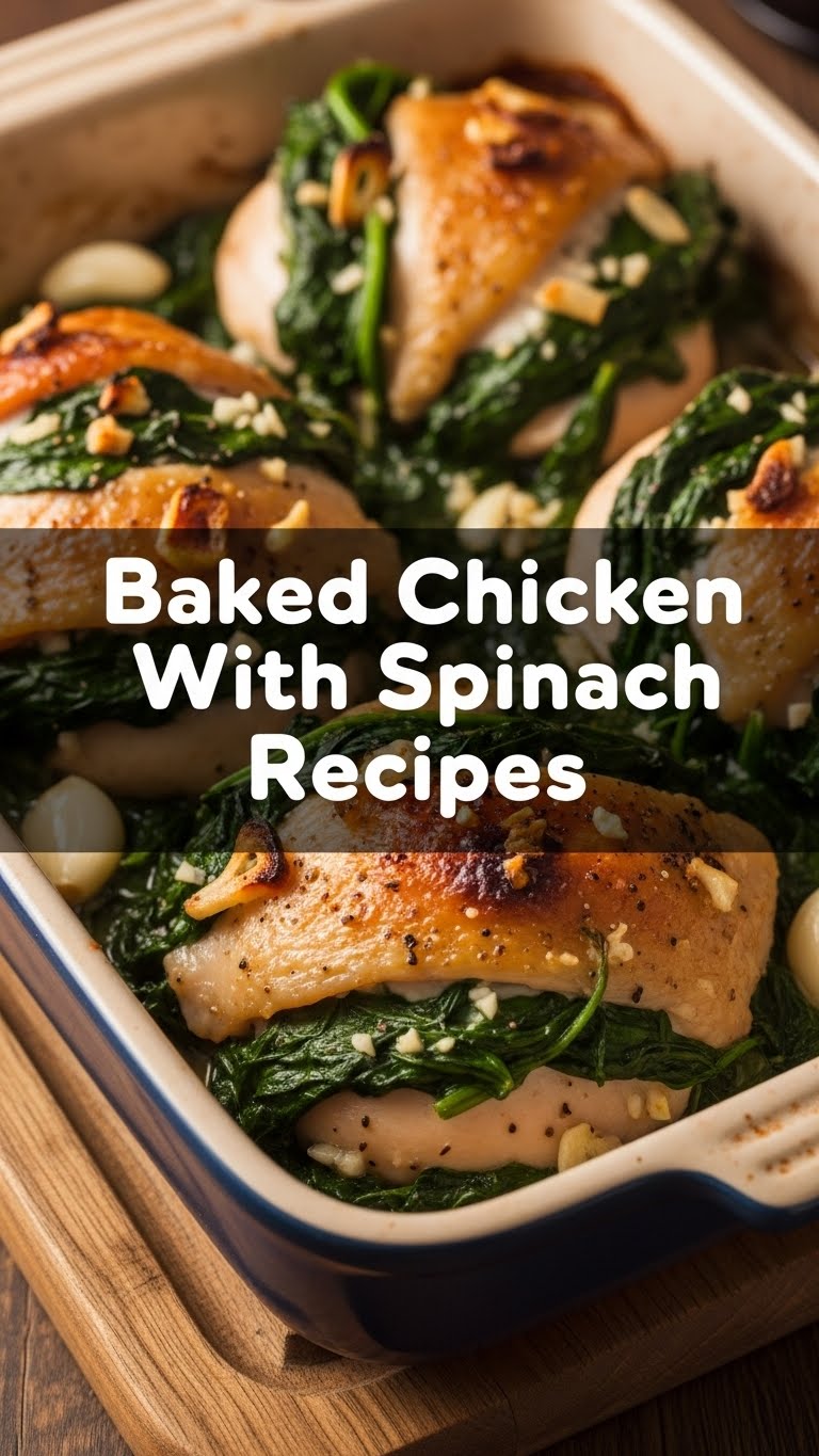 Baked Chicken With Spinach Recipes