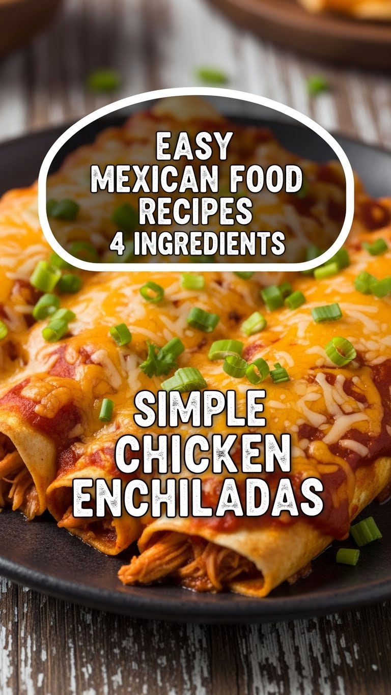 Easy Mexican Food Recipes 4 Ingredients Simple Chicken Enchiladas