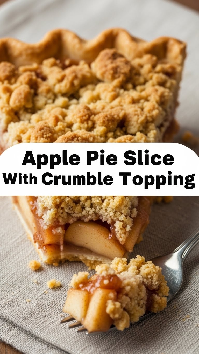 Apple Pie Slice With Crumble Topping