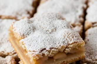 Apple Pie Bars With Powdered Sugar