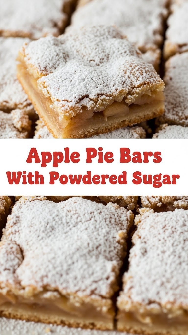 Apple Pie Bars With Powdered Sugar