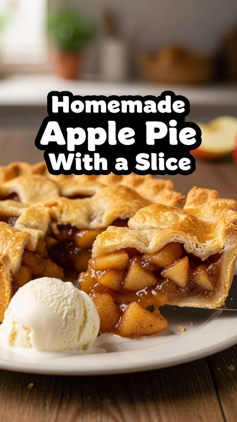 Homemade Apple Pie With Slice