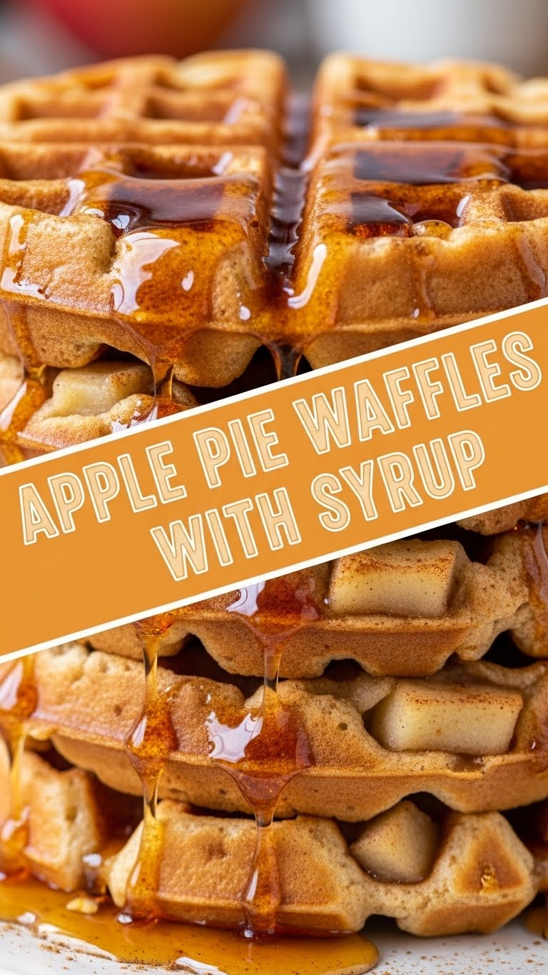 Apple Pie Waffles With Syrup
