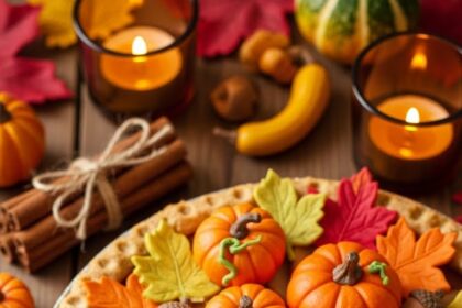 Apple Pie With Autumn Decor