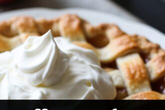 Homemade Apple Pie With Whipped Cream