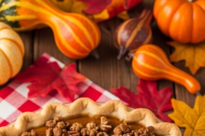 Bourbon Pumpkin Pie With Pecan Streusel