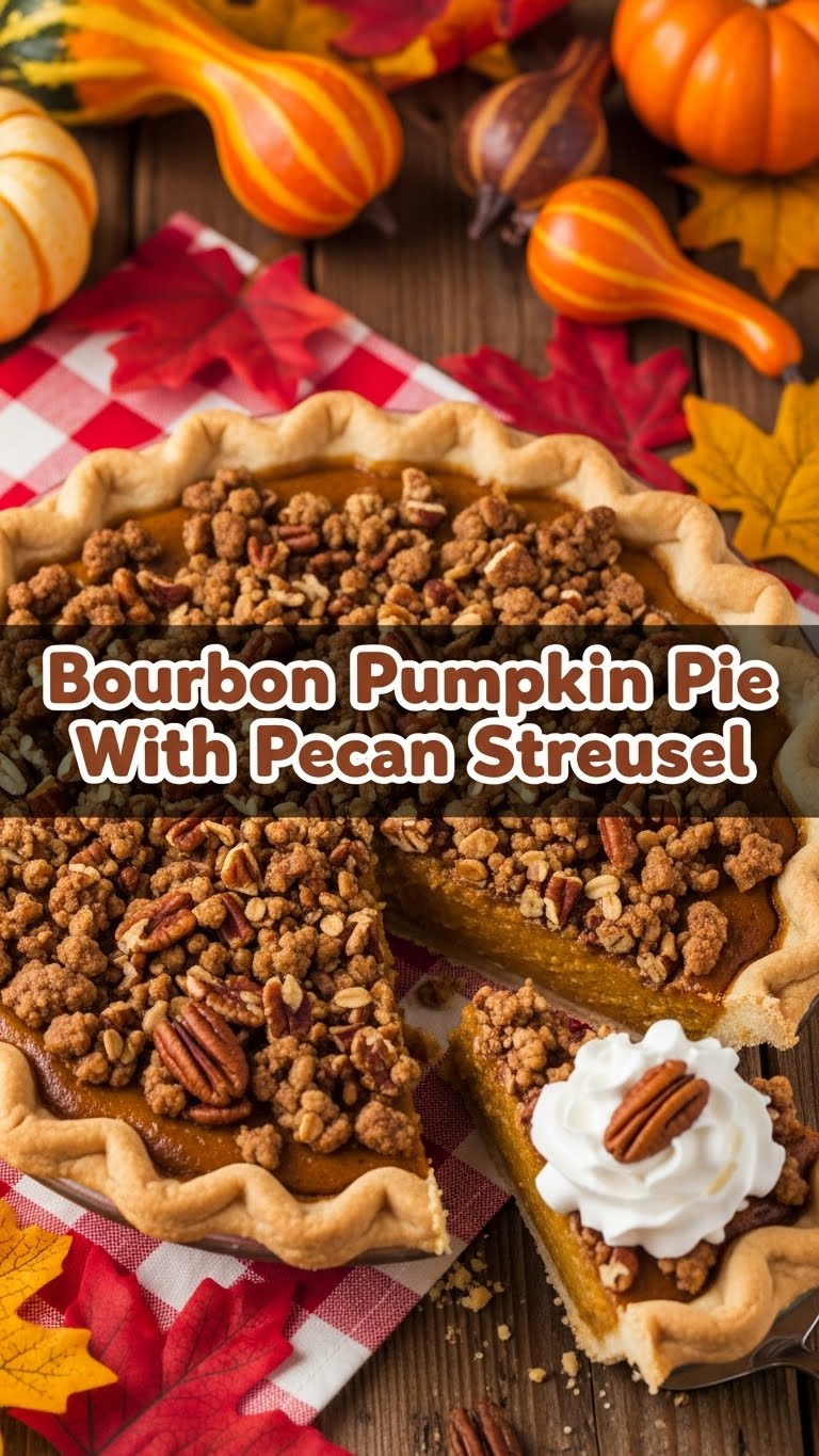 Bourbon Pumpkin Pie With Pecan Streusel