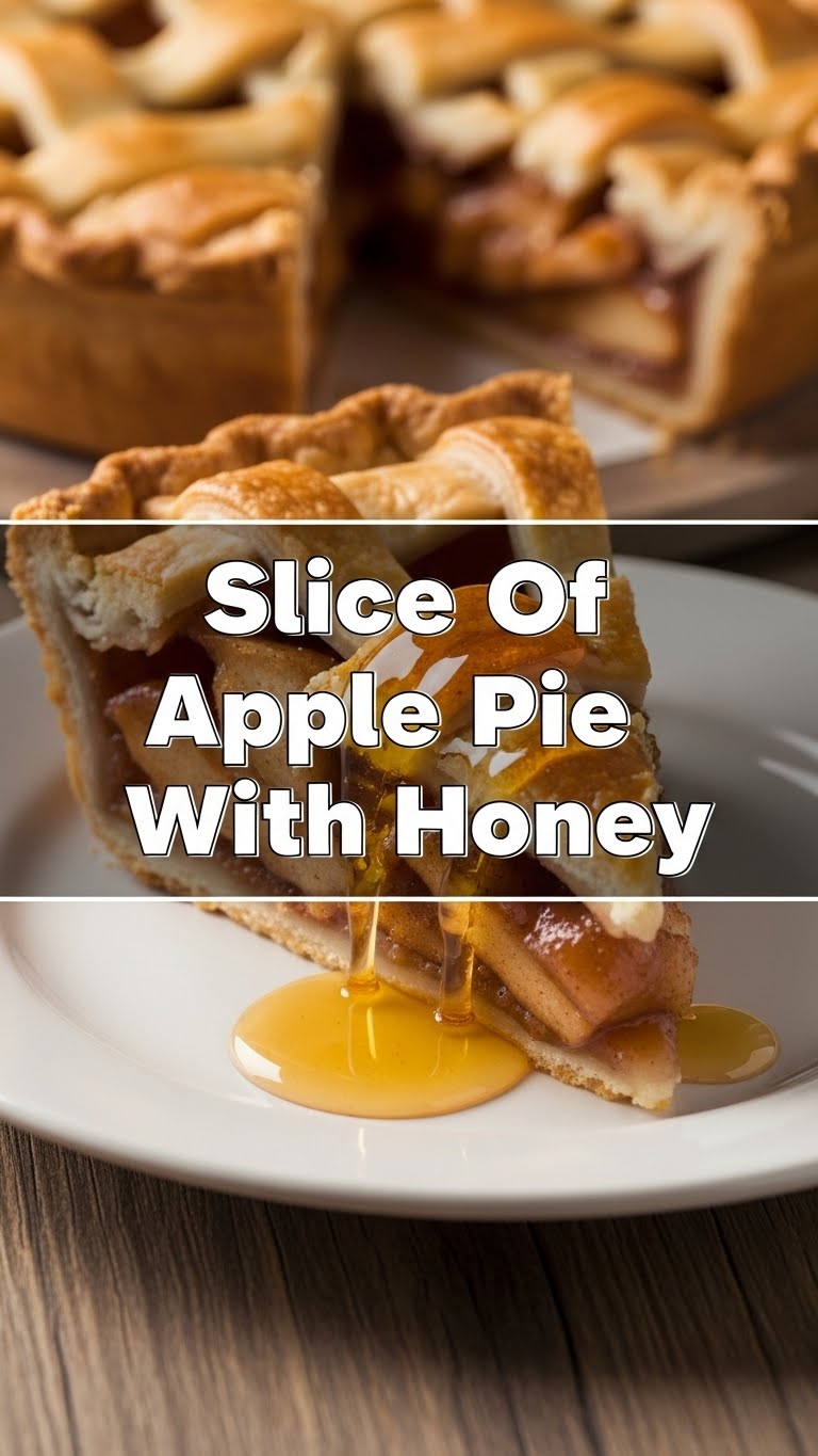 Slice Of Apple Pie With Honey