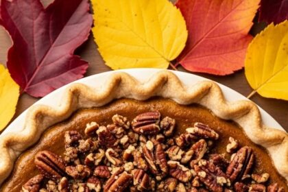 Pumpkin Pie With Pecan Praline Topping