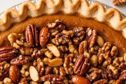 Pumpkin Pie With Nut Topping