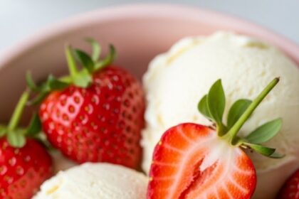 Ice Cream With Strawberries