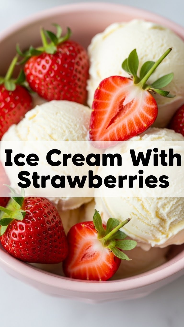 Ice Cream With Strawberries