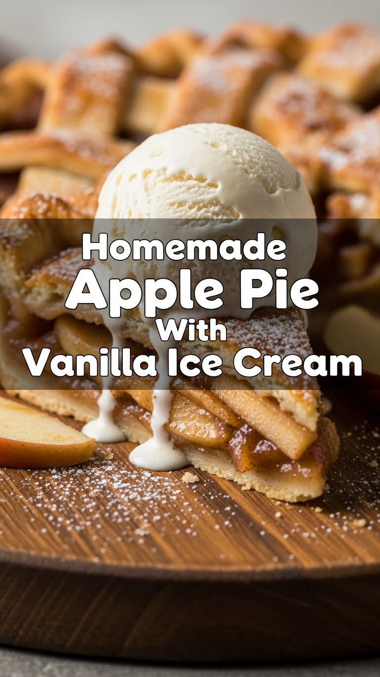 Homemade Apple Pie With Vanilla Ice Cream