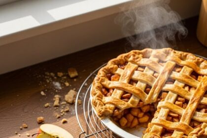 Open Cookbook With Apple Pie Recipe