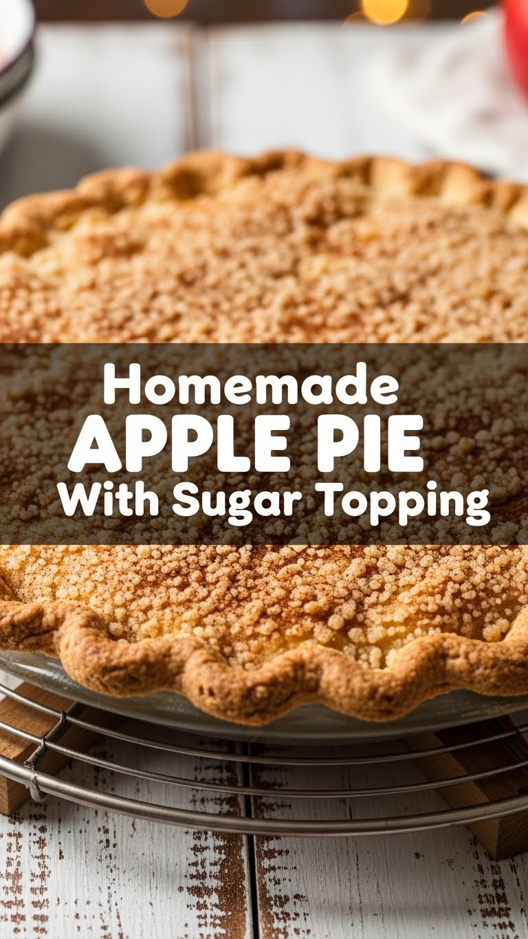 Homemade Apple Pie With Sugar Topping