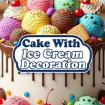 Cake With Ice Cream Decoration