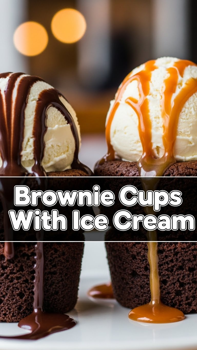 Brownie Cups With Ice Cream