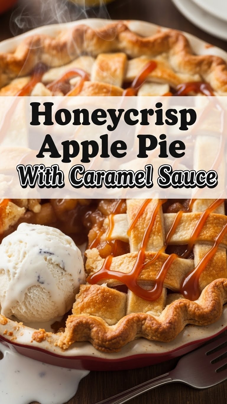 Honeycrisp Apple Pie With Caramel Sauce