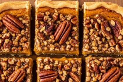 Pumpkin Pie Bars With Pecan Topping