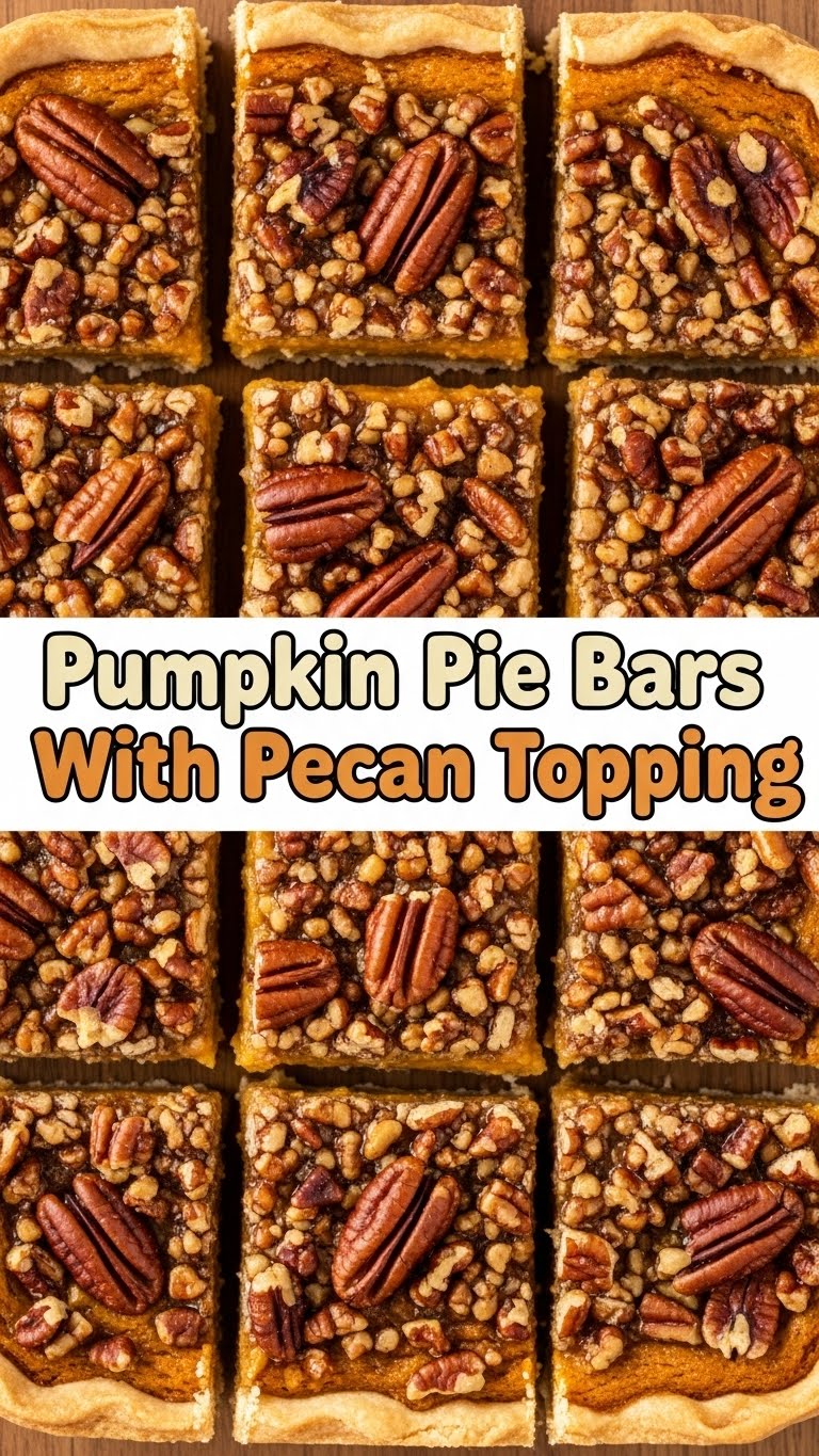 Pumpkin Pie Bars With Pecan Topping