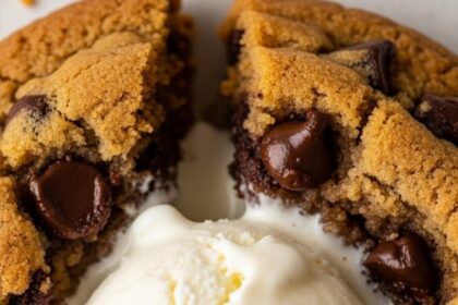 Cookie With Vanilla Ice Cream